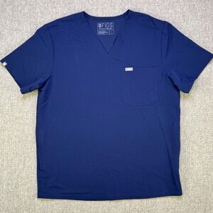 FIGS Chisec Scrub Top Mens Large Navy Blue 3 Pocket FIONx Medical TM3000 NWOT